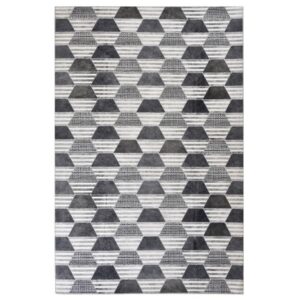 Trumpo Plauko Kilimas Hexagon Grey